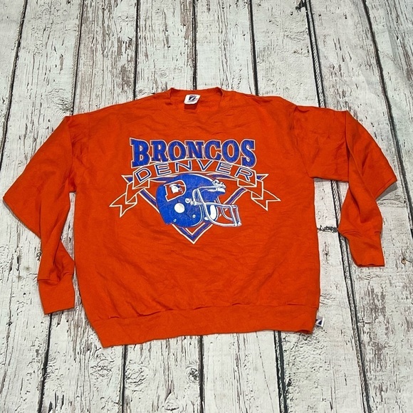 Vintage 1980s Denver Broncos NFL Football Sports 80s Crewneck Sweatshirt - Picture 1 of 6